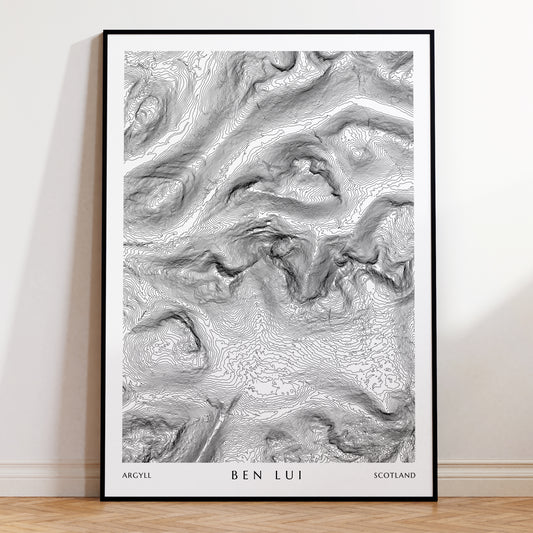 Ben Lui Scotland Munro Topographic Contour Map Print