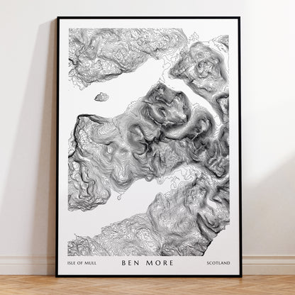 Ben More Isle of Mull Map Munro Print