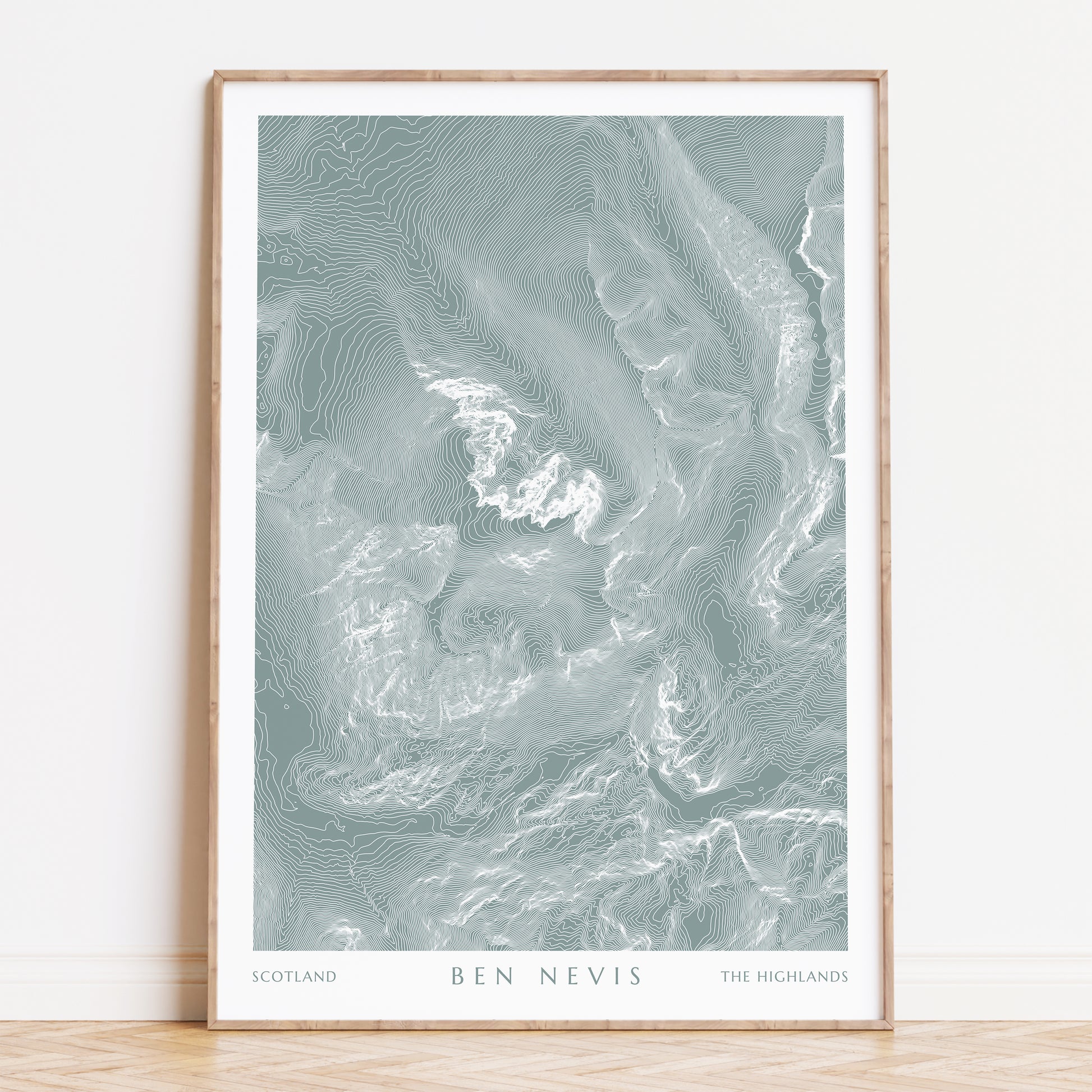 Ben Nevis Scotland Topographic Contour Map Print