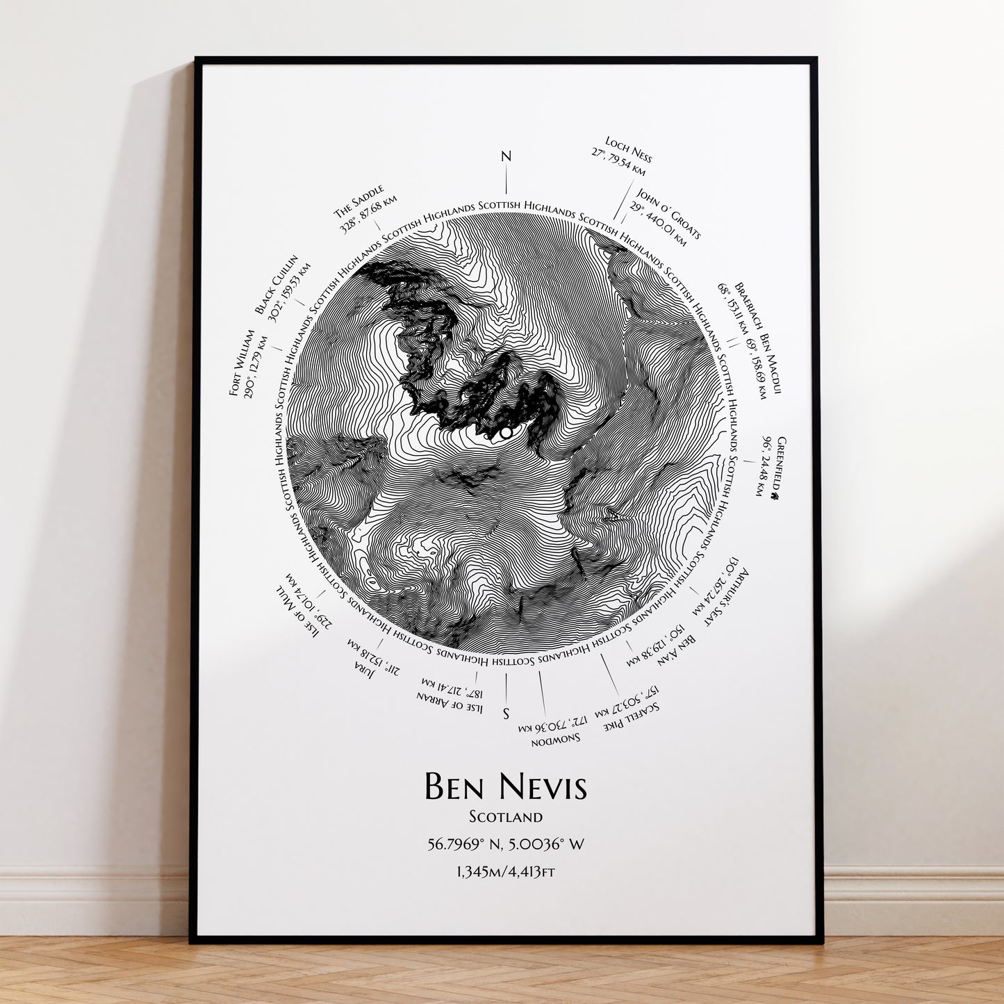 Ben Nevis Trig-Point Contour Map