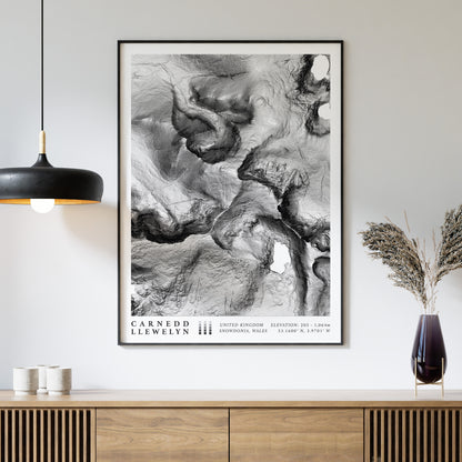 Carnedd Llewelyn Wales Topographic Map Print