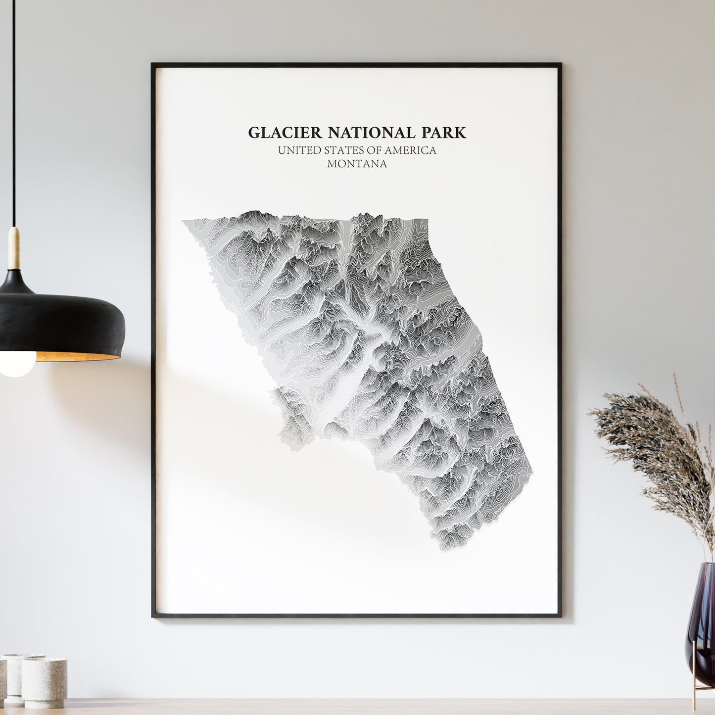 Glacier National Park Topographic Map Print