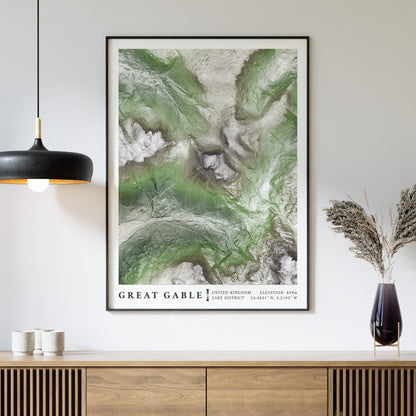 Great Gable Topographic Contour Map Print