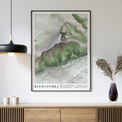 Blencathra & Sharp Ridge Lake District Topographic Map Print