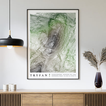 Tryfan Snowdonia Topographic Map Print