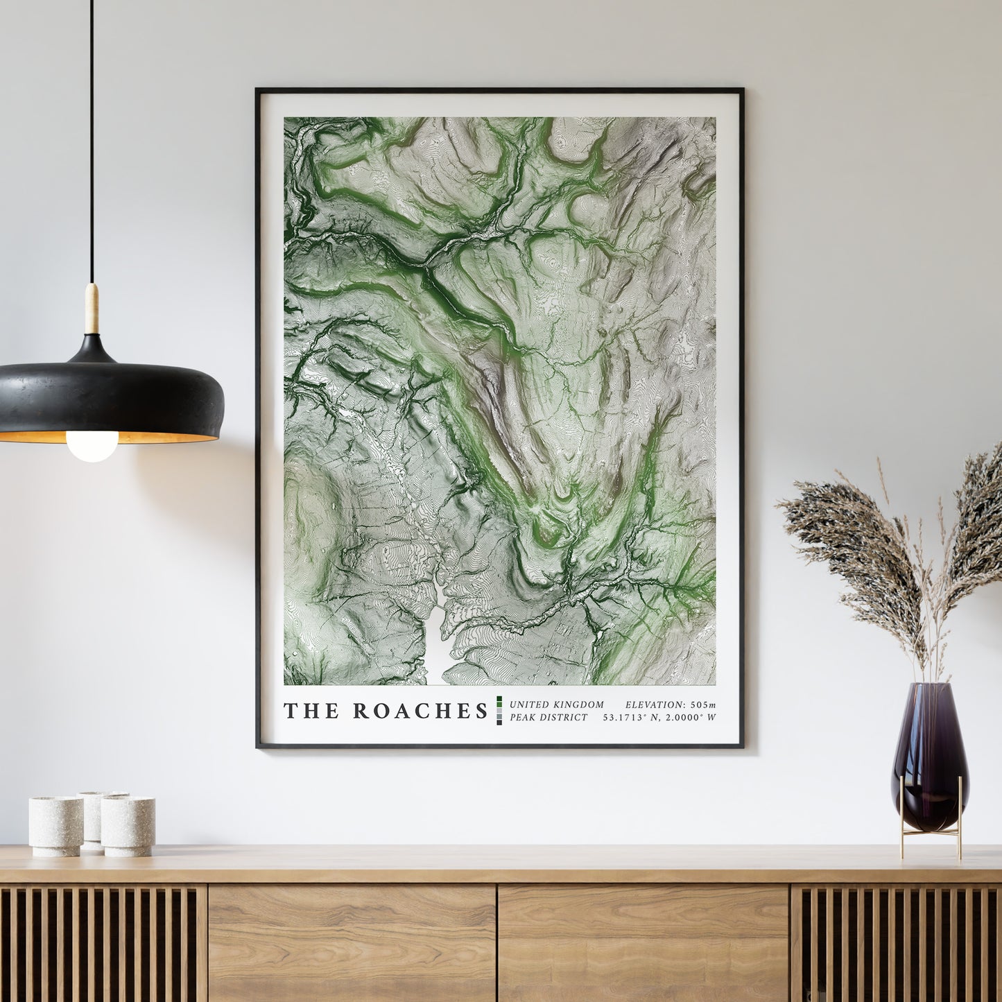 The Roaches Peak District Topographic Map Print