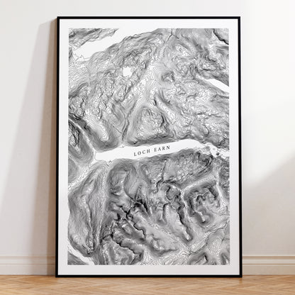 Loch Earn Scotland Topographic Contour Map Print