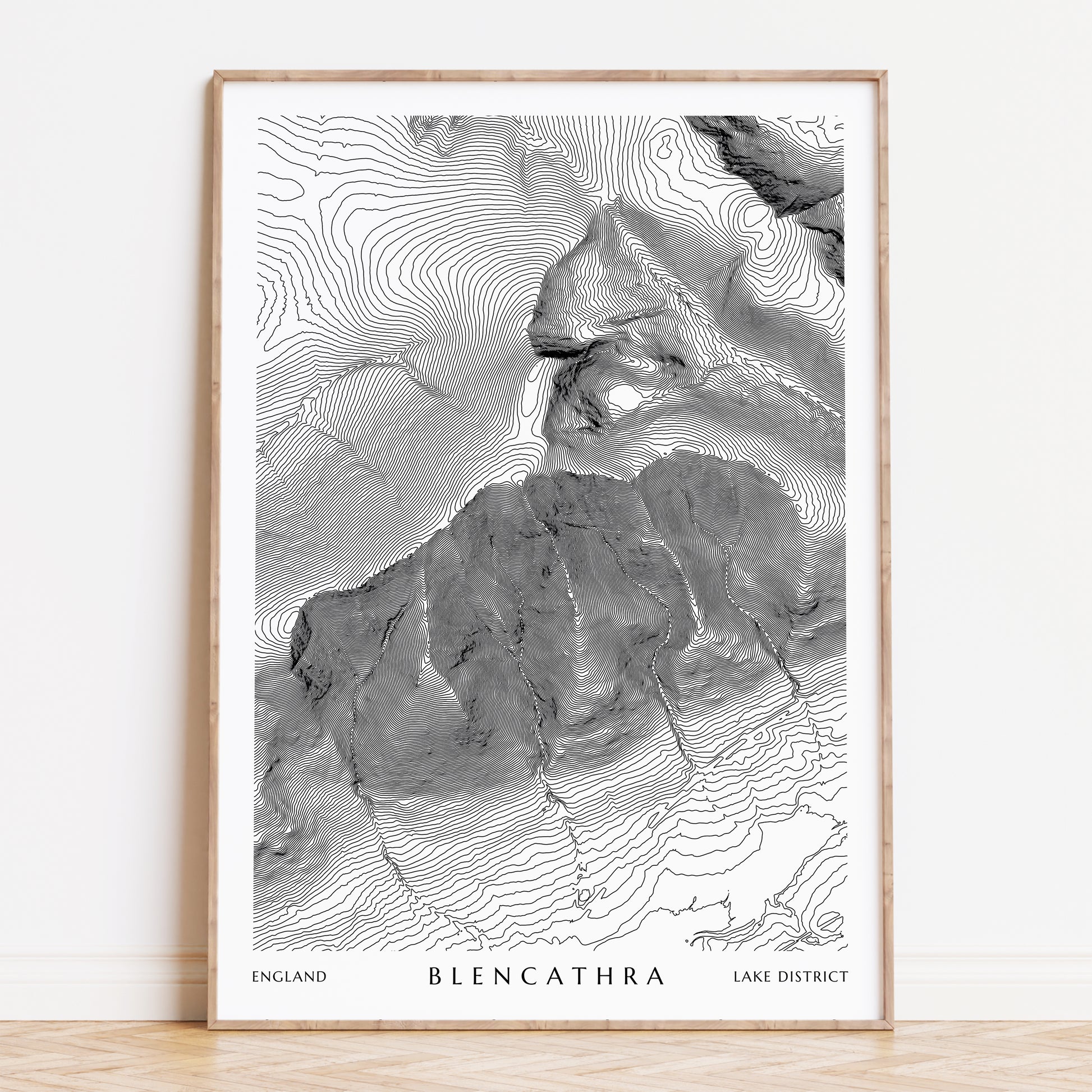 Blencathra Lake District Topographic Contour Map Print