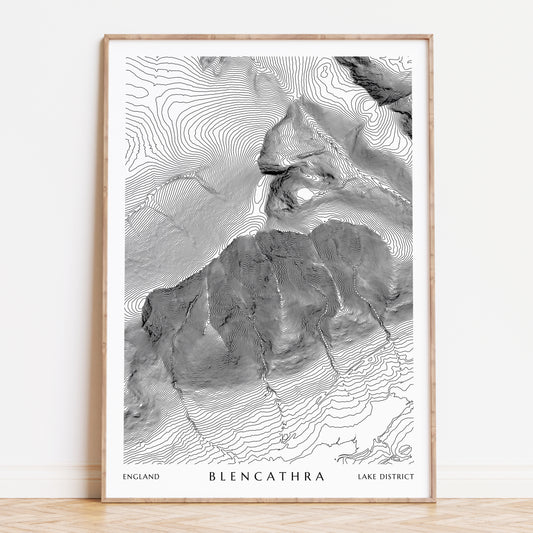 Blencathra Lake District Topographic Contour Map Print