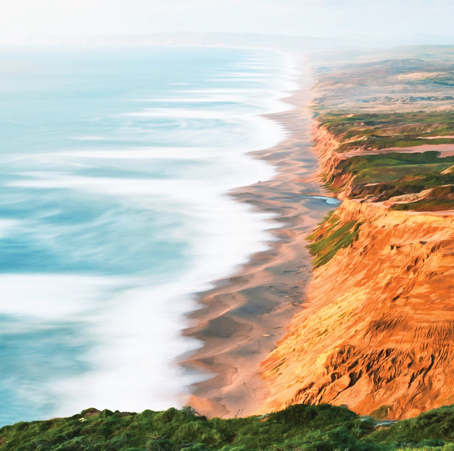 California Coastline Travel Poster Art