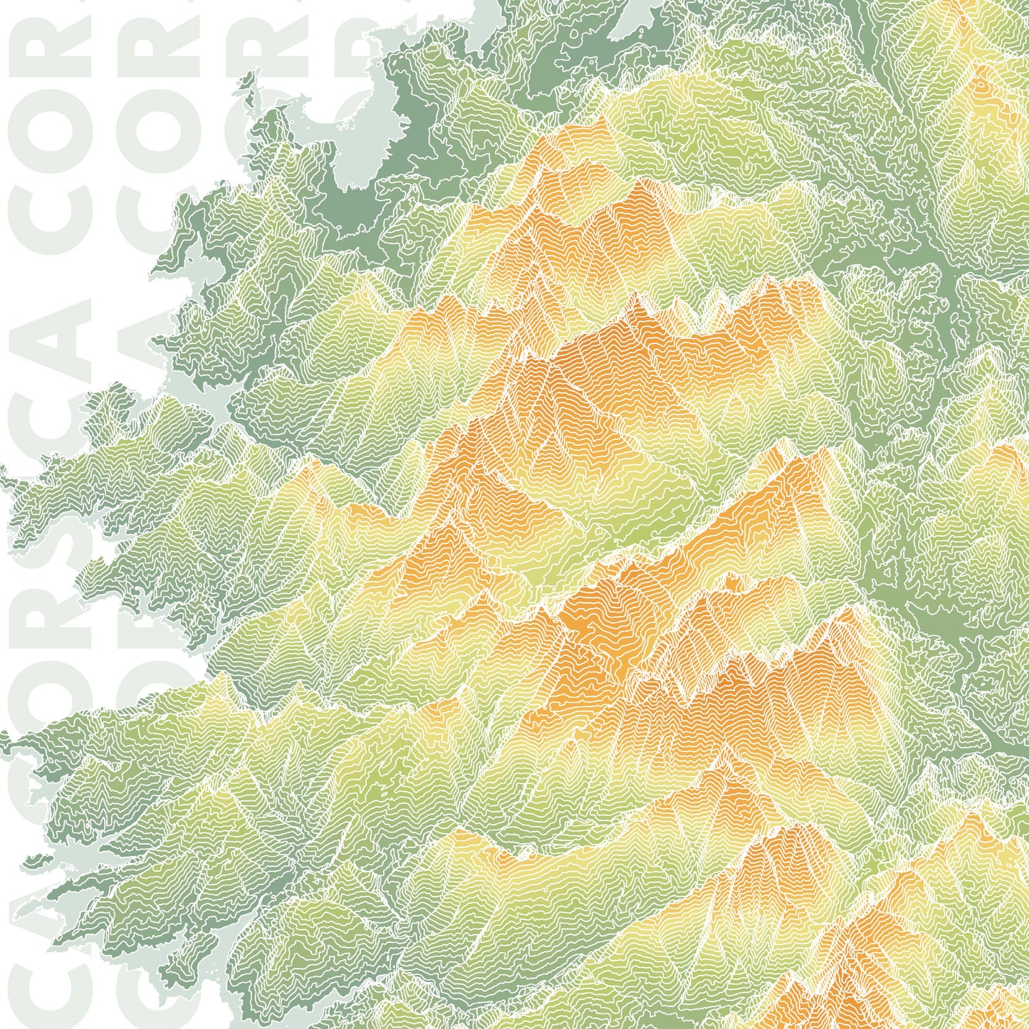 Corsica Topographic Map Print