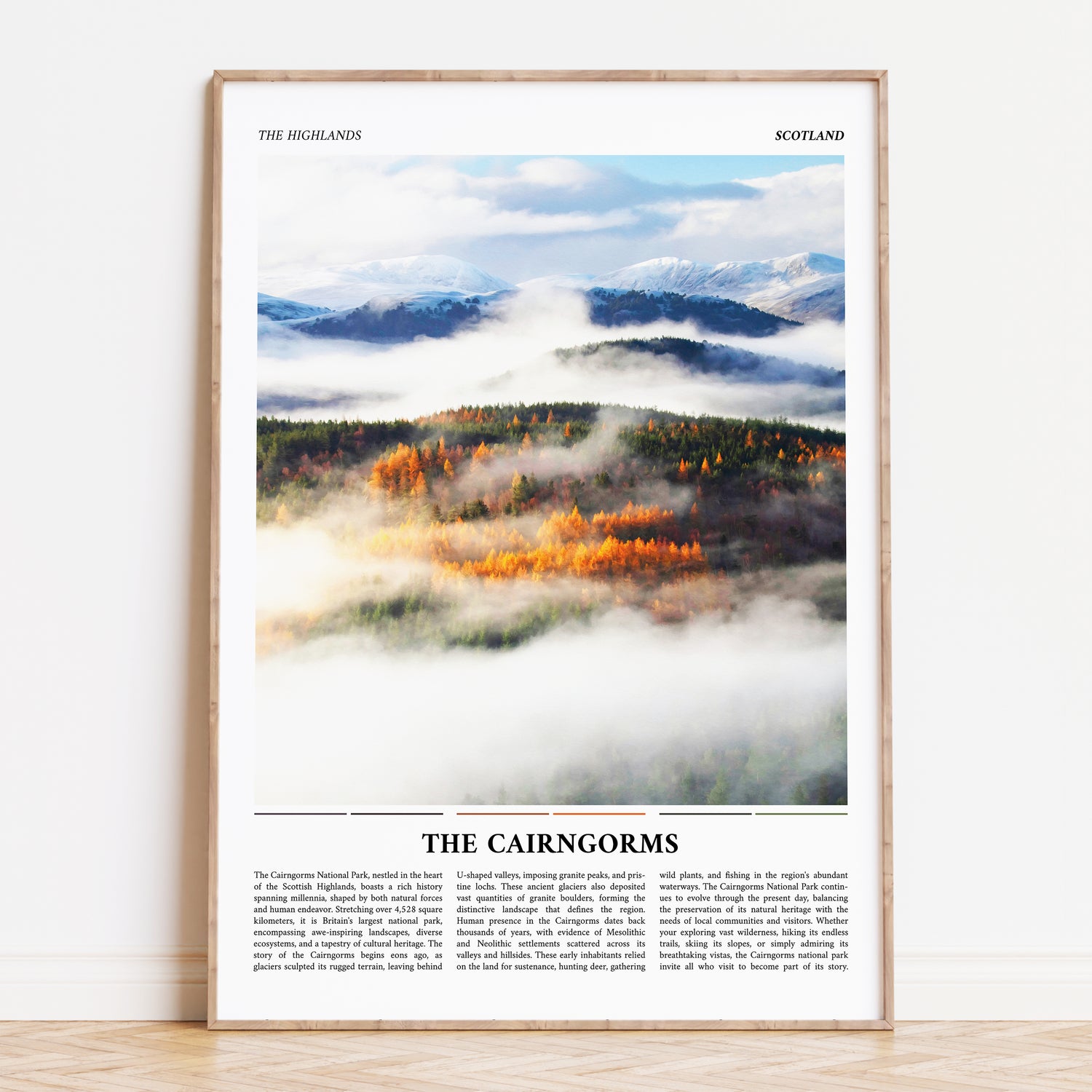 Cairngorms Scottish Highlands Painting Style Travel Poster Print