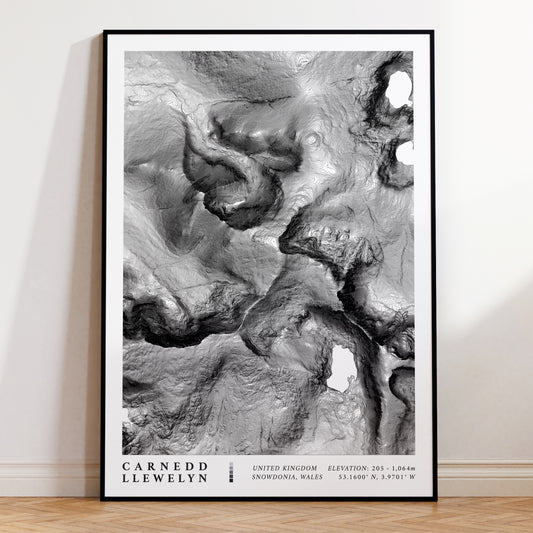 Carnedd Llewelyn Wales Topographic Map Print