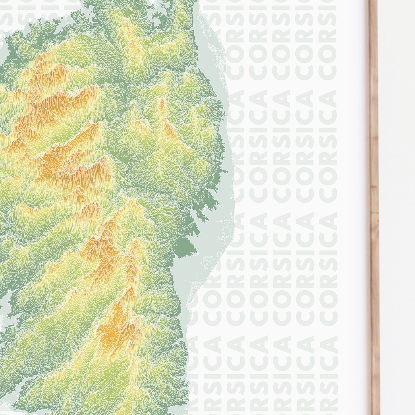 Corsica Topographic Map Print