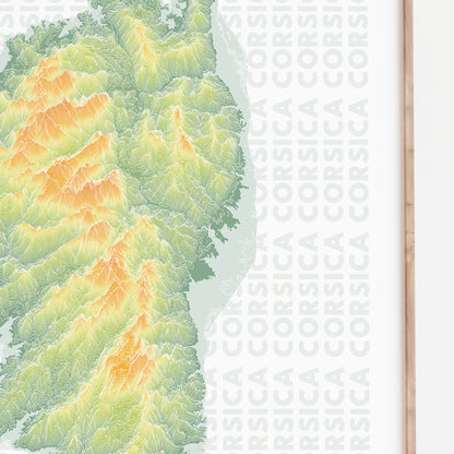 Corsica Topographic Map Print