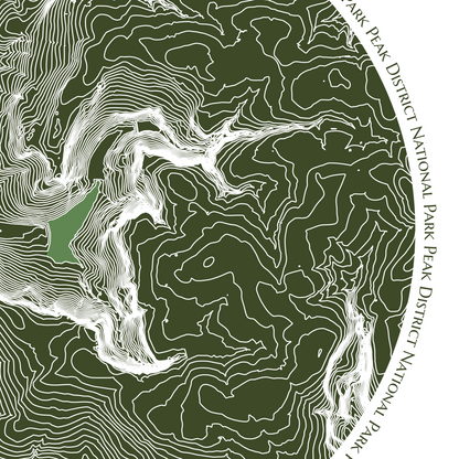 Dovestone Reservoir Peak District Topographic Contour Map Print