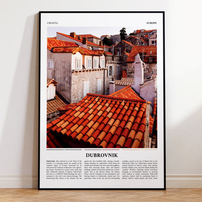 Dubrovnik Croatia Photograph Travel Poster Print