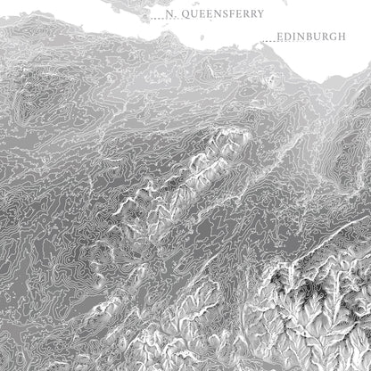 Edinburgh & Firth of Forth Coastline Scotland Map Print