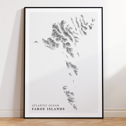 The Faroe Islands Atlantic Ocean Topographic Map Print