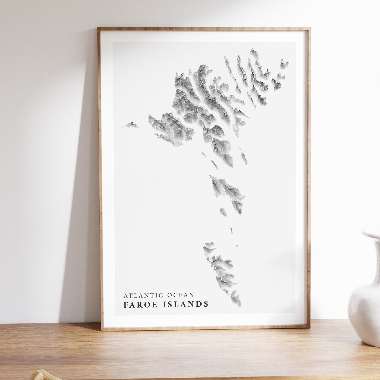 The Faroe Islands Atlantic Ocean Topographic Map Print