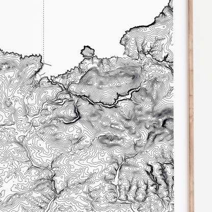 Fishguard Pembrokeshire Topographic Contour Map Print