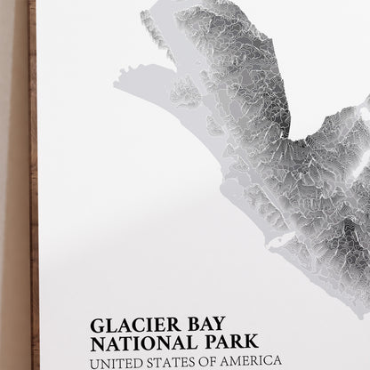 Glacier Bay National Park Poster Alaska Topographic Map Print