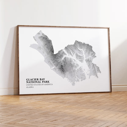 Glacier Bay National Park Poster Alaska Topographic Map Print