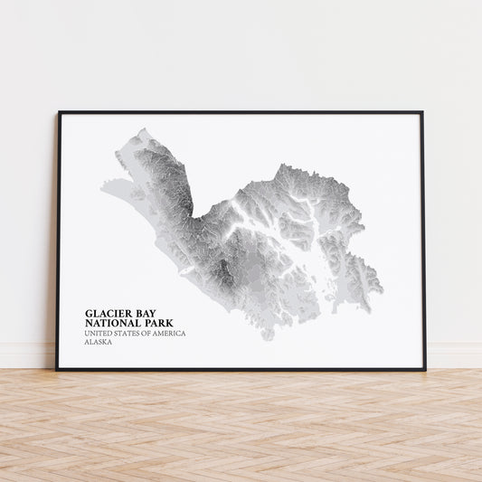 Glacier Bay National Park Poster Alaska Topographic Map Print