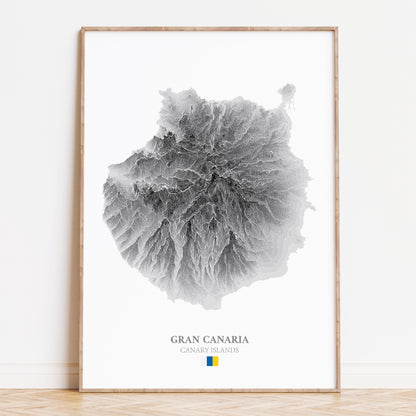 Gran Canaria Print Canary Islands Topographic Map