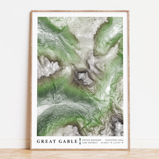 Great Gable Topographic Contour Map Print