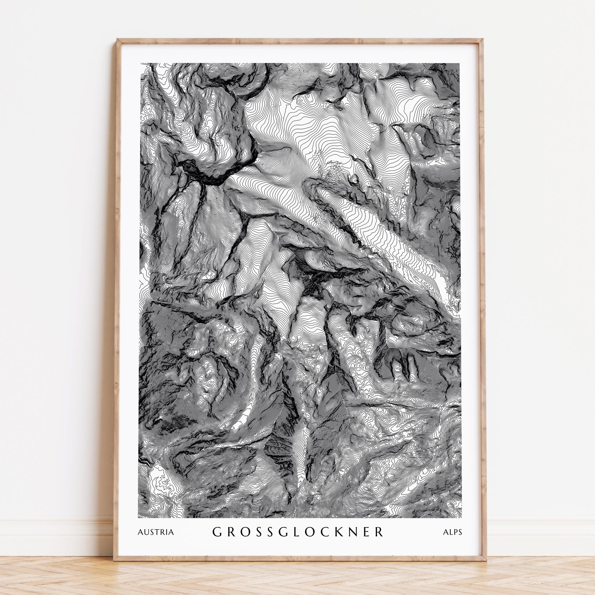 Grossglockner Austria Topographic Contour Map Print