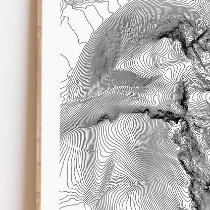 Scafell Pike Lake District Topographic Contour Map Print