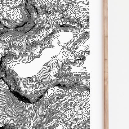 Snowdon Map Wales Topographic Contour Print