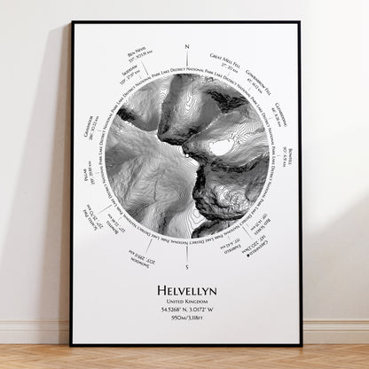 Helvellyn Trig-Point Contour Map