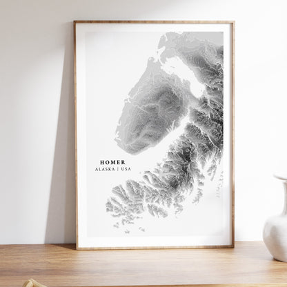 Homer Alaska Print USA Topographic Map