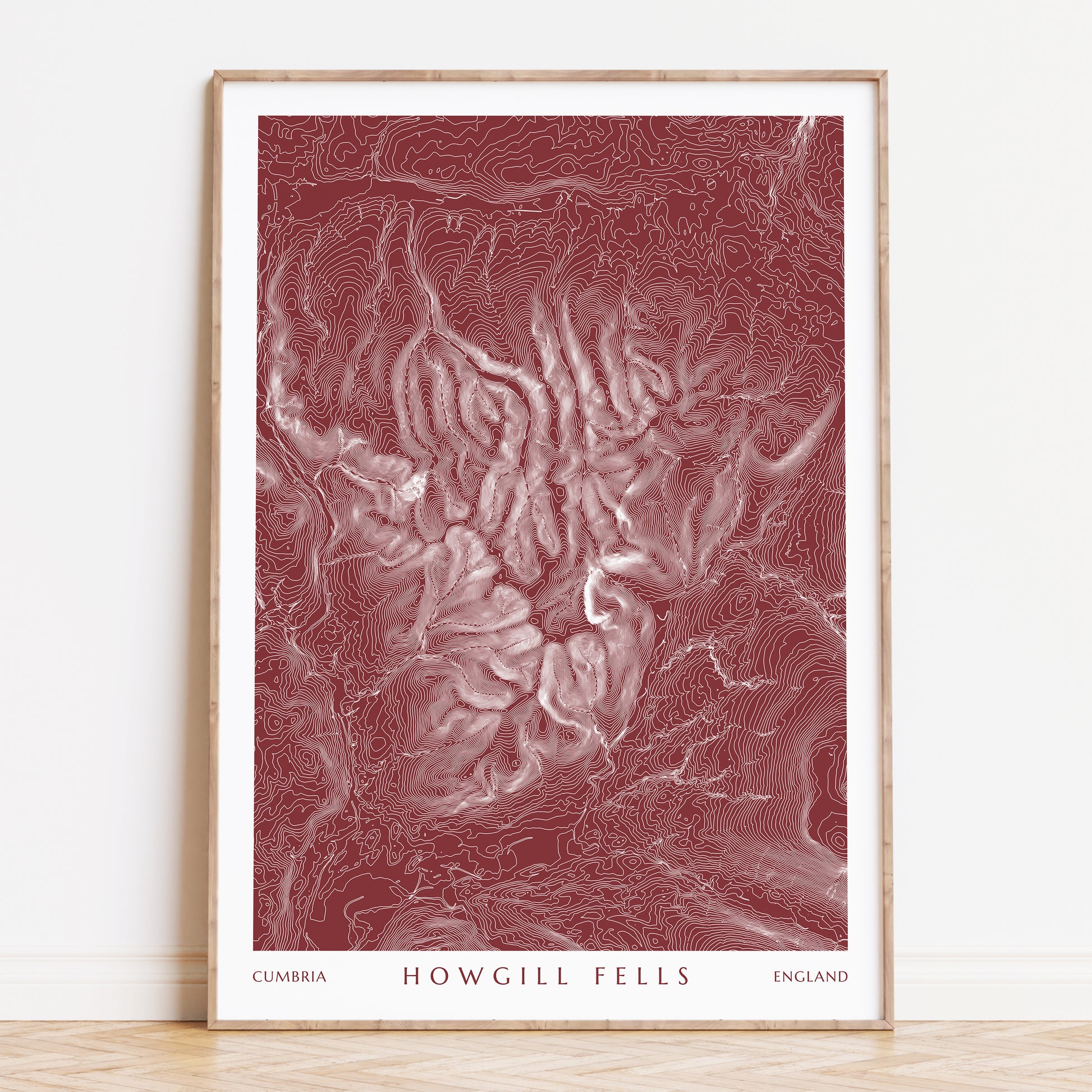 Howgill Fells England Topographic Contour Map Print