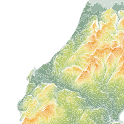 Isle of Man Contour Elevation Map