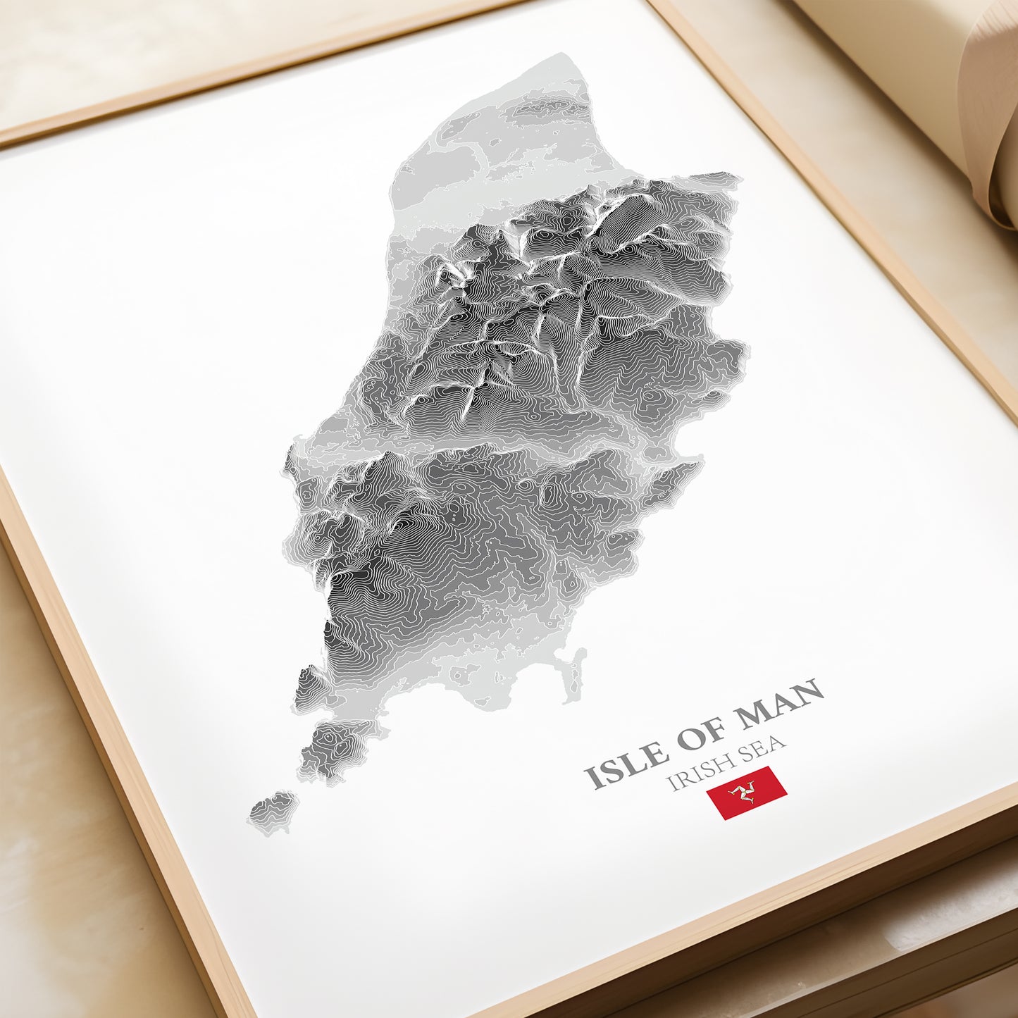 Isle of Man Contour Elevation Map