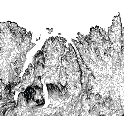 John O' Groats & Land's End Topographic Contour Map Print