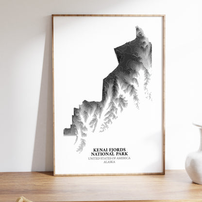 Kenai Fjords Alaska Print National Park Poster Topographic Map