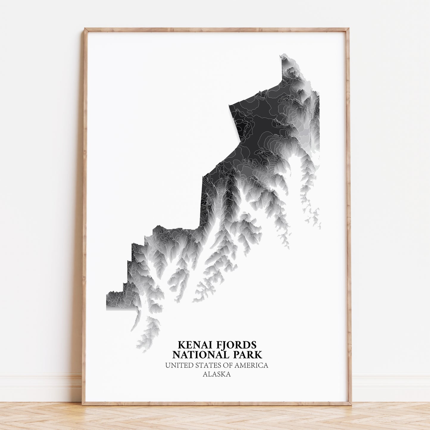 Kenai Fjords Alaska Print National Park Poster Topographic Map