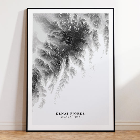 Kenai Fjords Alaska Print National Park Poster Topographic Map