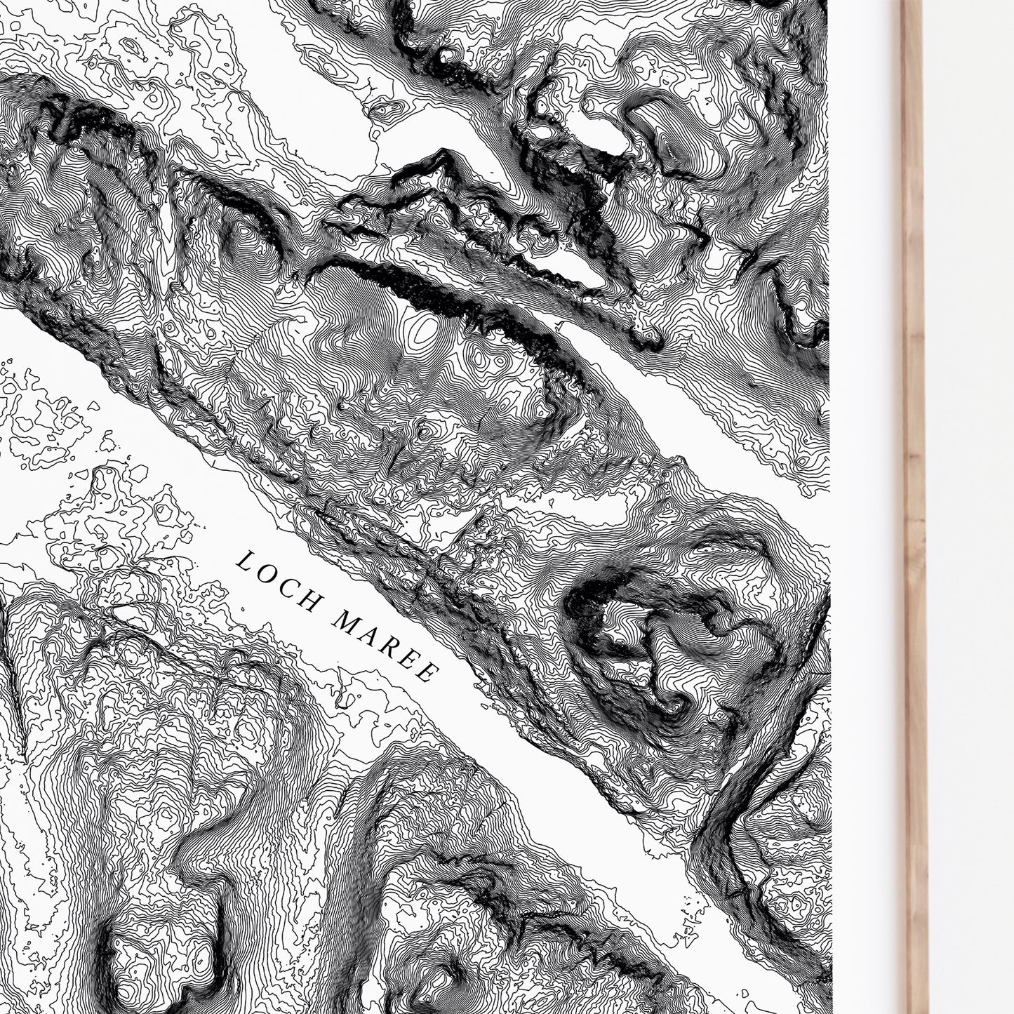 Loch Maree Scotland Topographic Contour Map Print