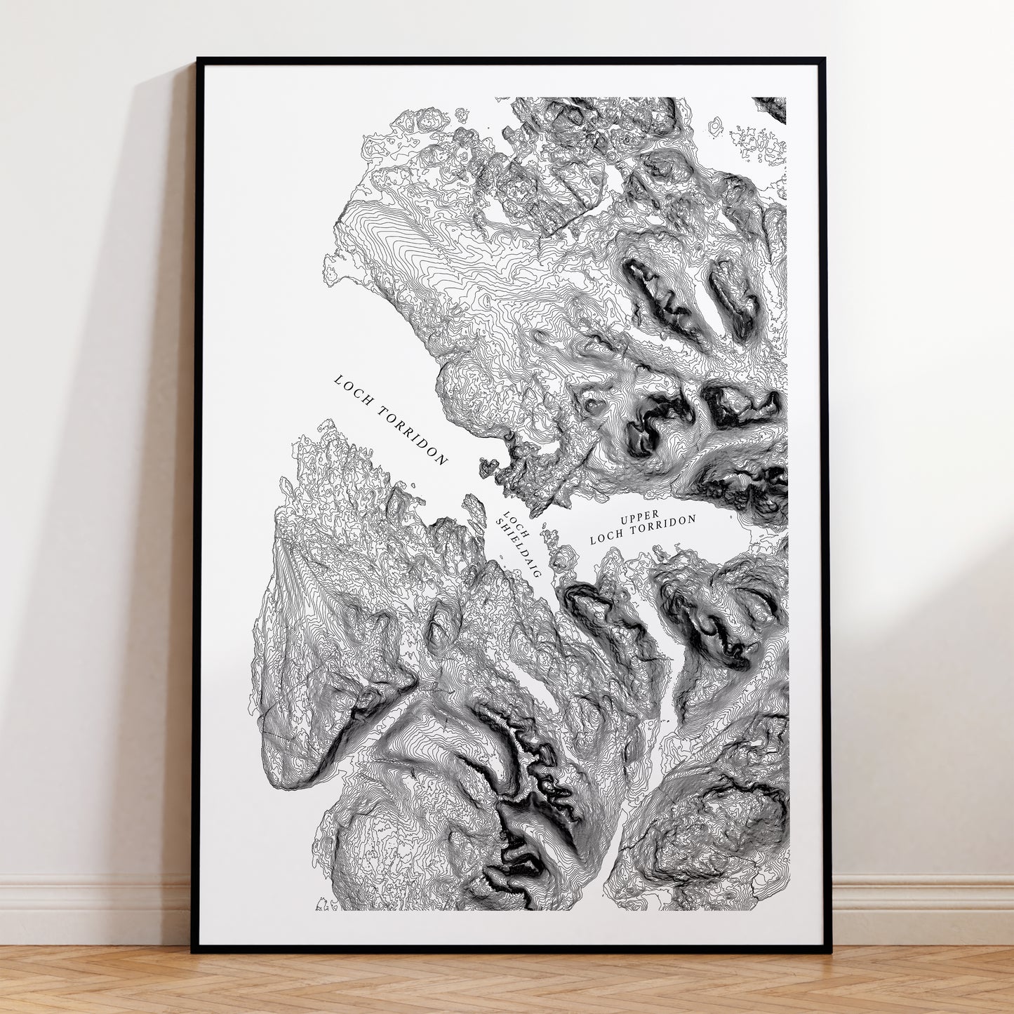 Loch Torridon Scotland Topographic Contour Map Print