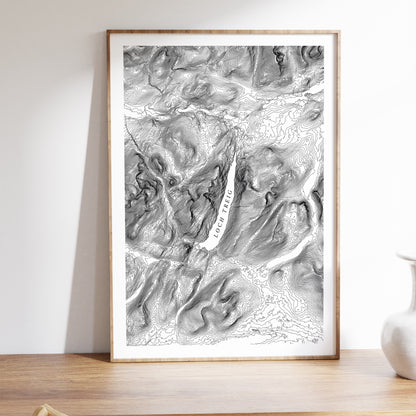 Loch Treig Scotland Topographic Contour Map Print