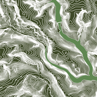 Lady Bower Reservoir Peak District Topographic Contour Map Print