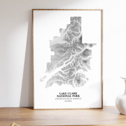 Lake Clark National Park Poster Alaska Topographic Print