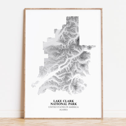 Lake Clark National Park Poster Alaska Topographic Print