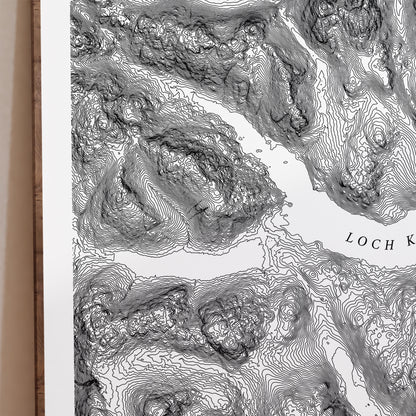 Loch Katrine Scotland Topographic Contour Map Print