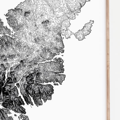 Lewis & Harris Outer Hebrides Topographic Map Print